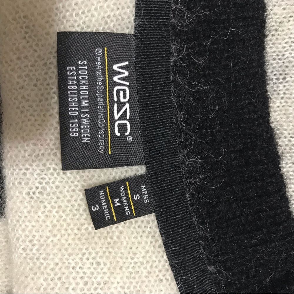🐲💙WESC color blocked wool-mohair blend Unisex Knitted sweater - Picture 3 of 10